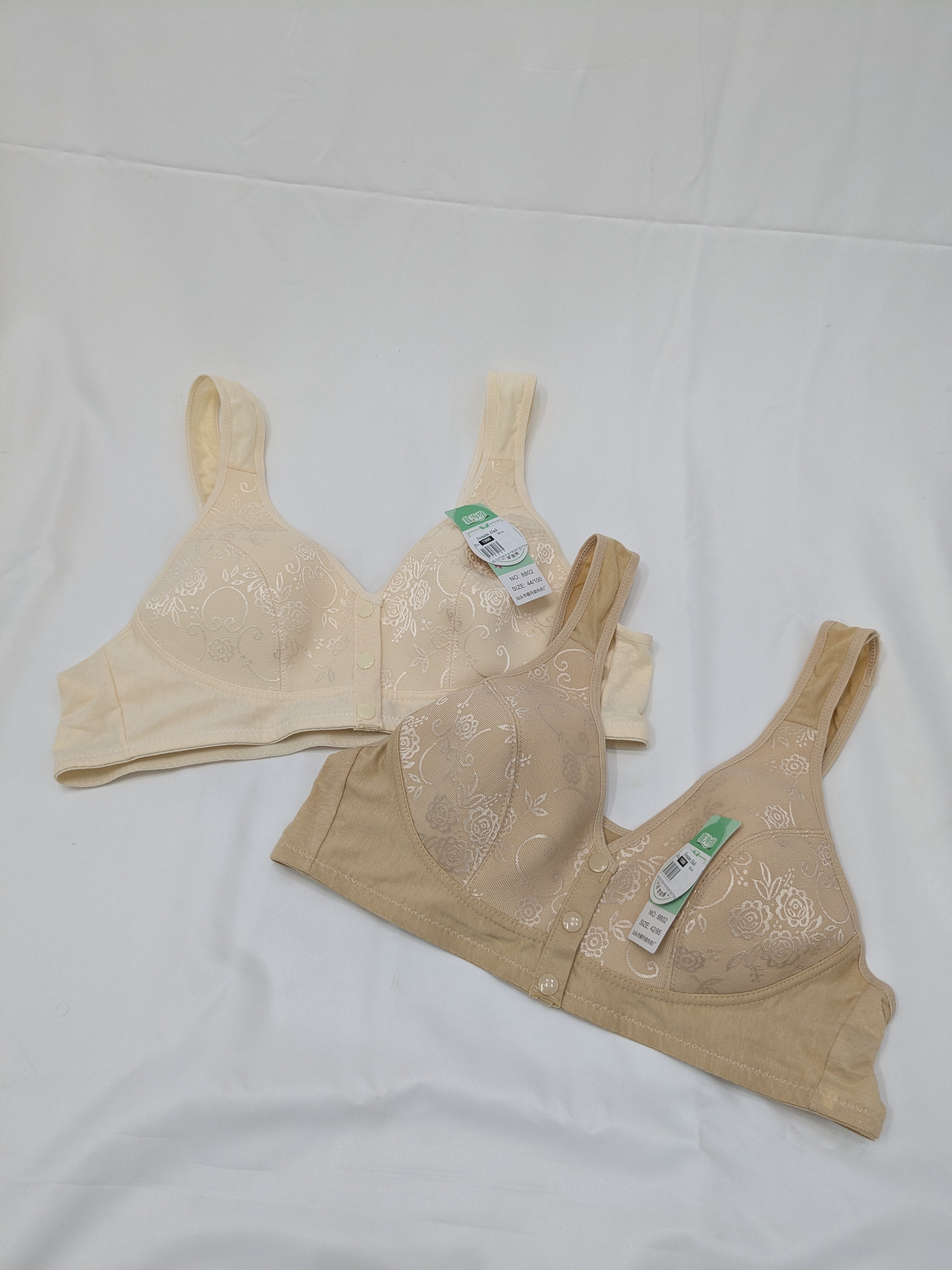 (38-44)C Front Button Feeding Self Cotton Bra Without Back Hook