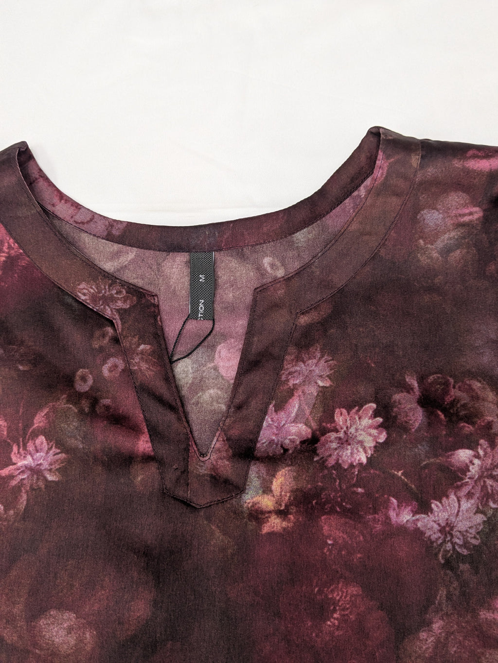 Burgundy Floral Printed Silk 2-Piece Co-ord Set