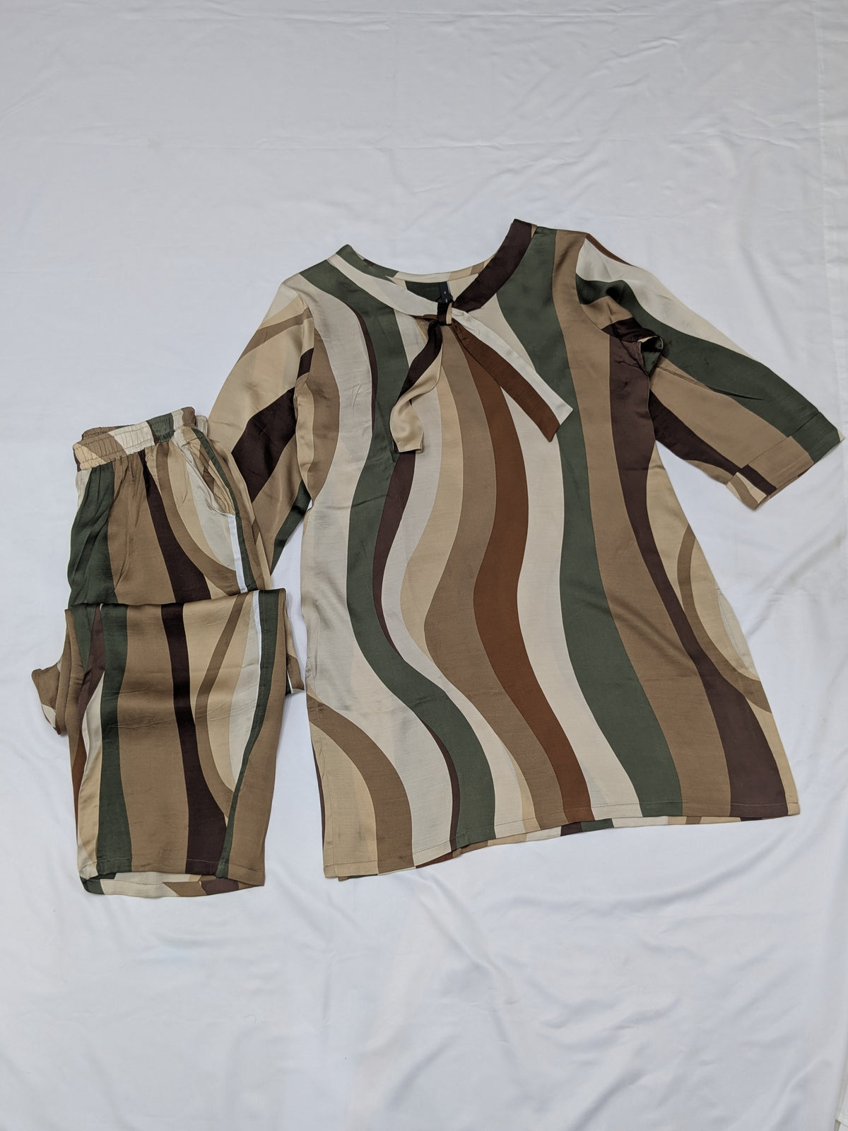 Retro Wave Satin Co-ord Set