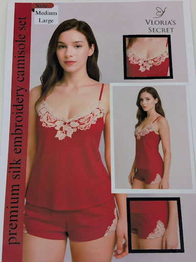 Silk Embroidery Nighty Set.